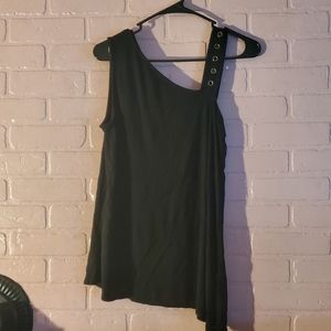 Asymmetrical black tank top